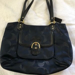 Coach purse. Navy and black.